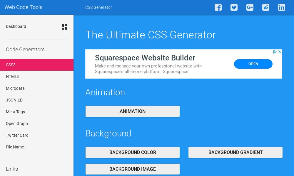 Screenshot of css-generator