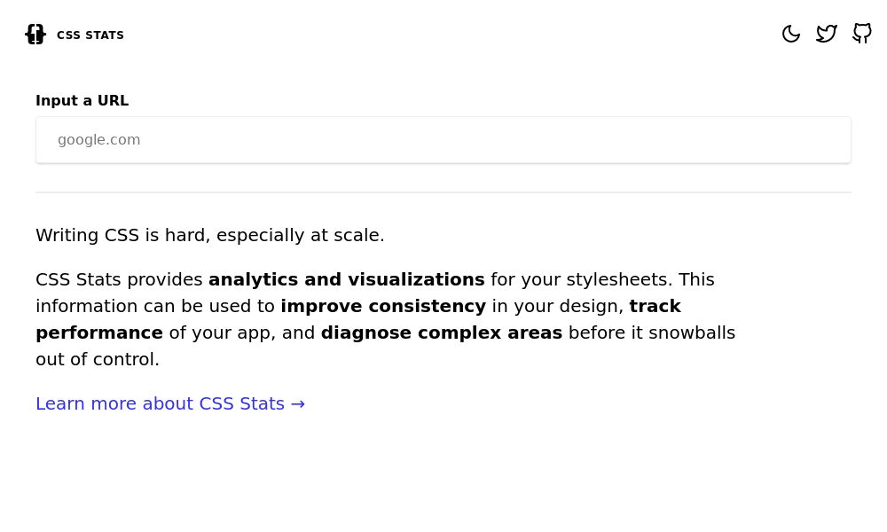 Screenshot of CSS Stats