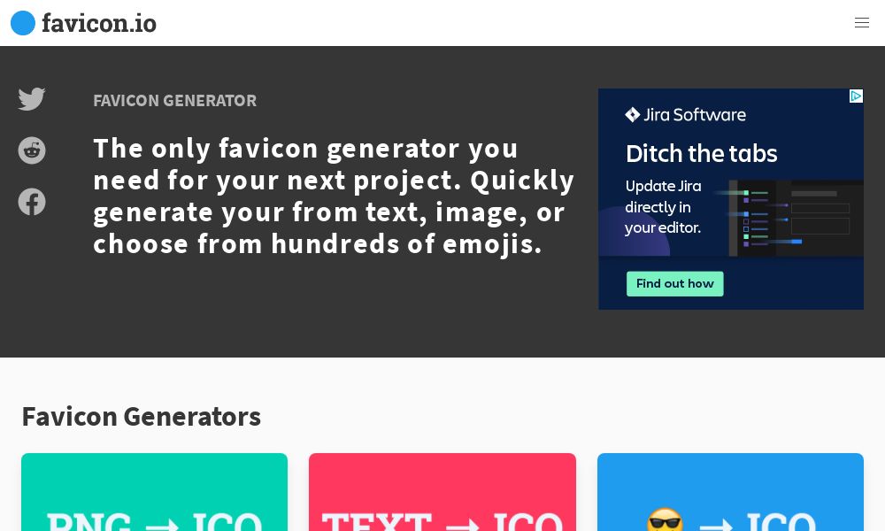 Screenshot of favicon.io