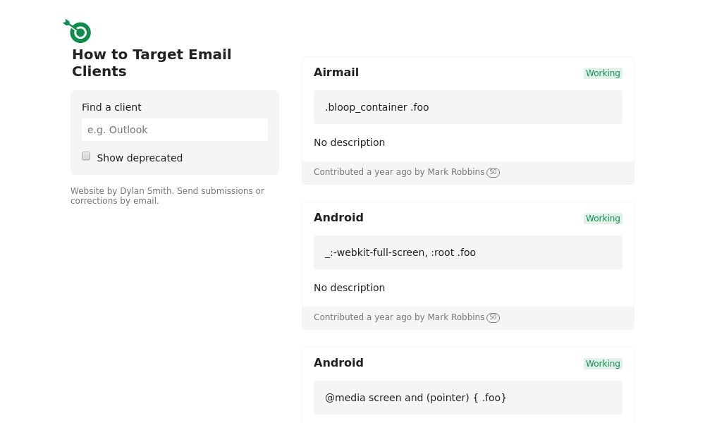 Screenshot of How to Target Email Clients