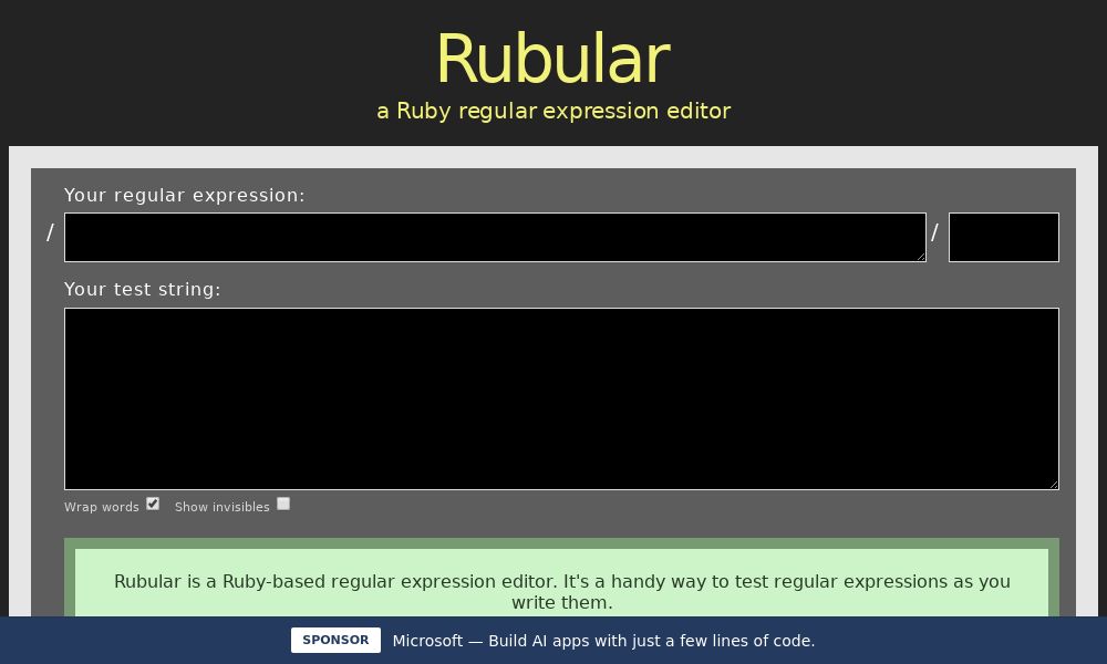 Screenshot of Rubular