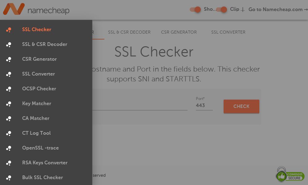 Screenshot of SSL Checker